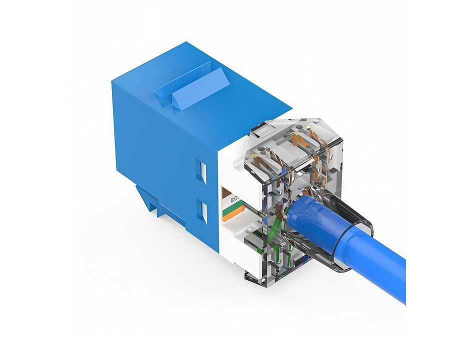 六类千兆网络模块cat6免打网口超五类百兆非屏蔽RJ45水晶头 RJ11电话4芯镀金电脑网线插座面板连